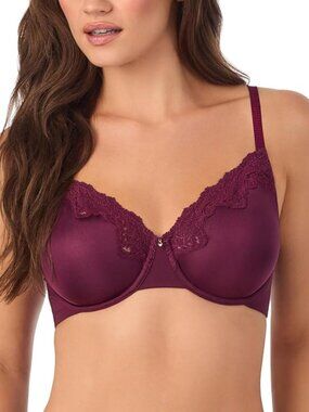 Le Mystere Lace Allure Unlined Underwire Bra 36D Blackberry NWT